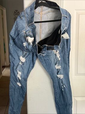 torrid Light Blue Distressed Ripped Jeans